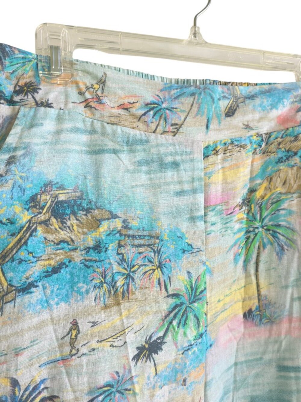 NWT C & C California wide-leg tropical print beach pants summer light weight - Picture 3 of 13